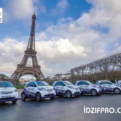 Covering publicitaire sur smart Covering publicitaire sur smart