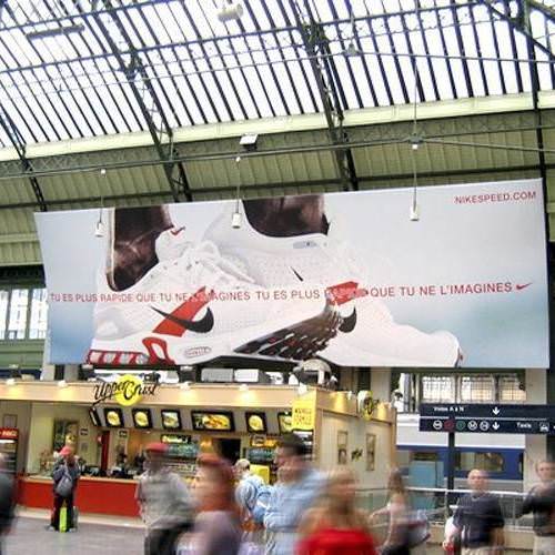 Impression bâches grand format : Nike Gare de Lyon Impression bâches grand format : Nike Gare de Lyon