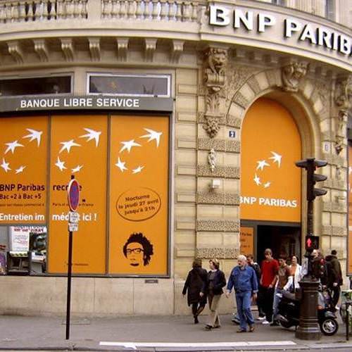 Impression numérique pour habillage vitrines grand format : BNP Paribas
