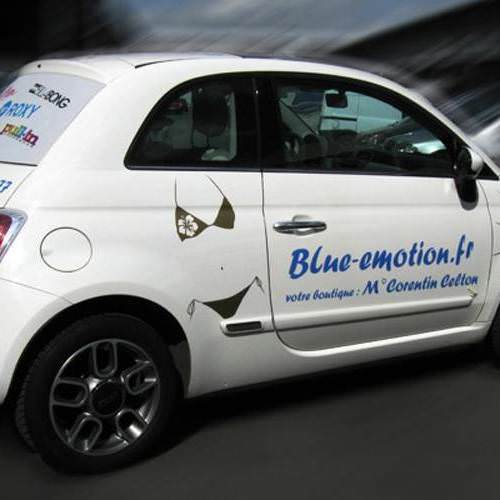 Marquage publicitaire sur Fiat 500