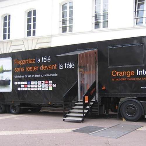 Marquage adhésif sur camion et semi remorque pour Orange