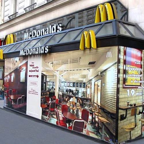 Impression numérique sur adhésif pour vitrine Mc Donald's